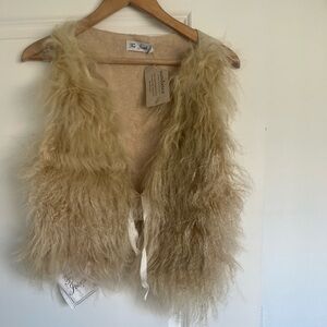 For Joseph Cream Faux Fur Vest